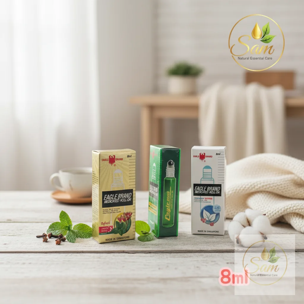 Dầu Con Ó dạng lăn 8ml — so sánh 3 phiên bản Vàng / Trắng / Xanh và chọn đúng nhu cầu