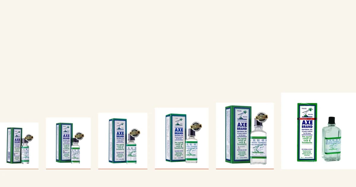 Dầu gió Axe (cây búa) chọn size nào? Phân biệt 3ml / 5ml / 10ml / 14ml / 28ml / 56ml và dùng cho việc gì