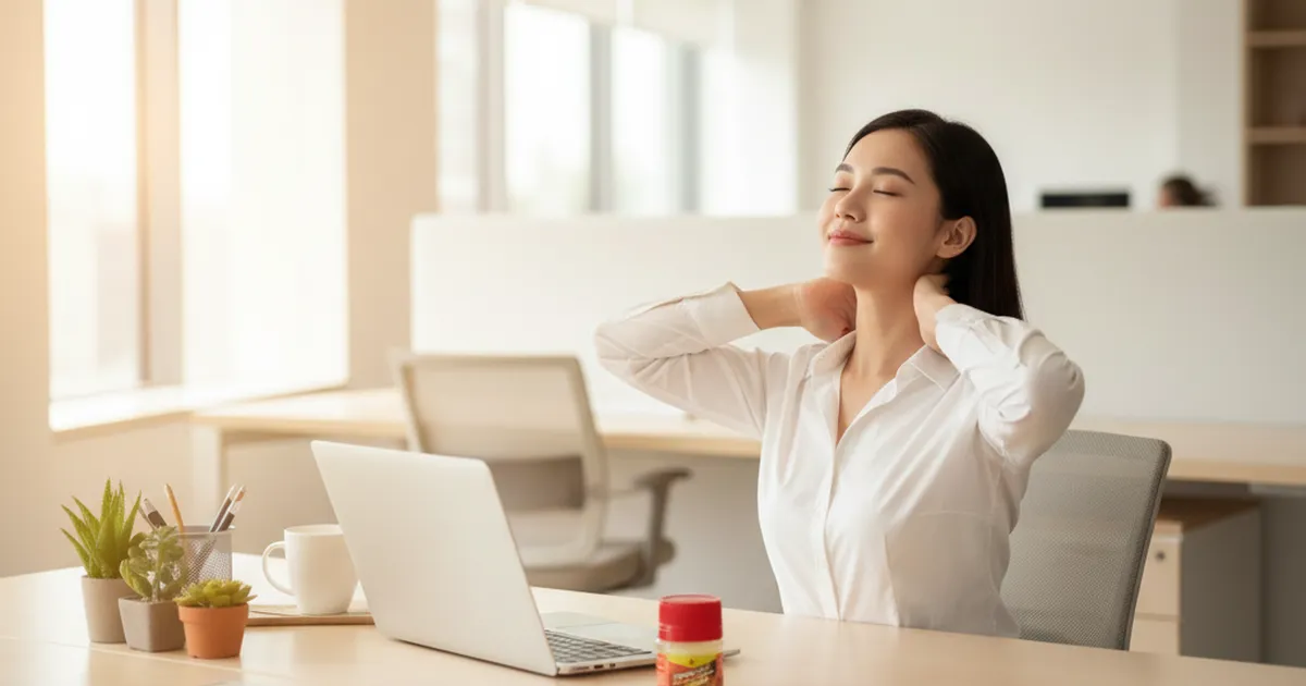 7 Bài Tập Giãn Cơ Cổ Vai Gáy Cho Dân Văn Phòng (Kèm Cách Xoa Dầu Nóng)