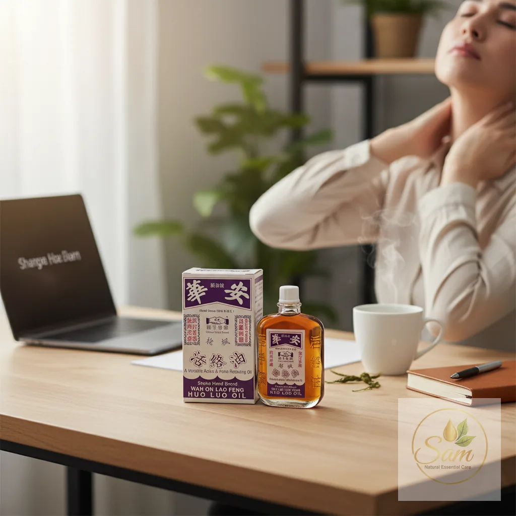 Huo Luo Oil — Dầu thảo mộc Singapore: Công dụng, cách dùng cho đau cơ vai gáy