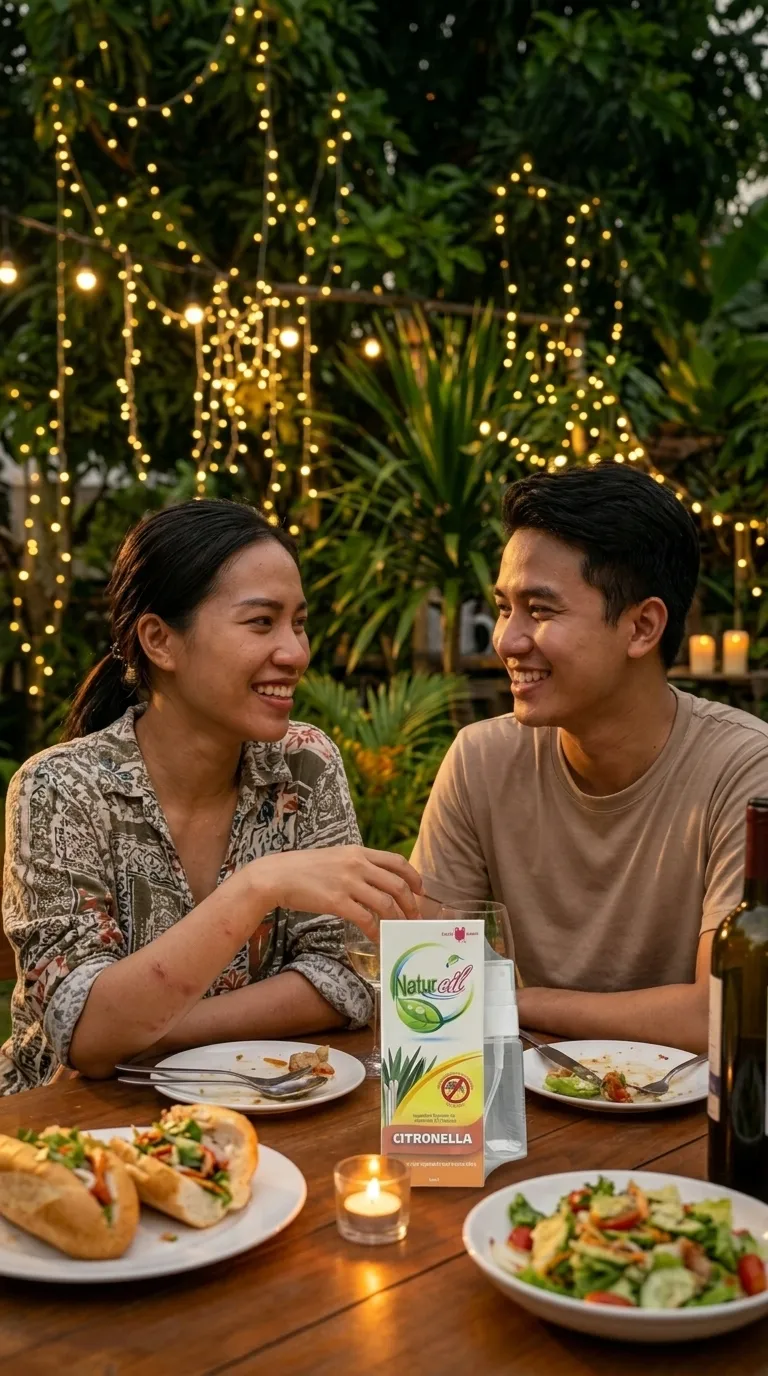 Thoải mái ăn tối ngoài trời không lo muỗi