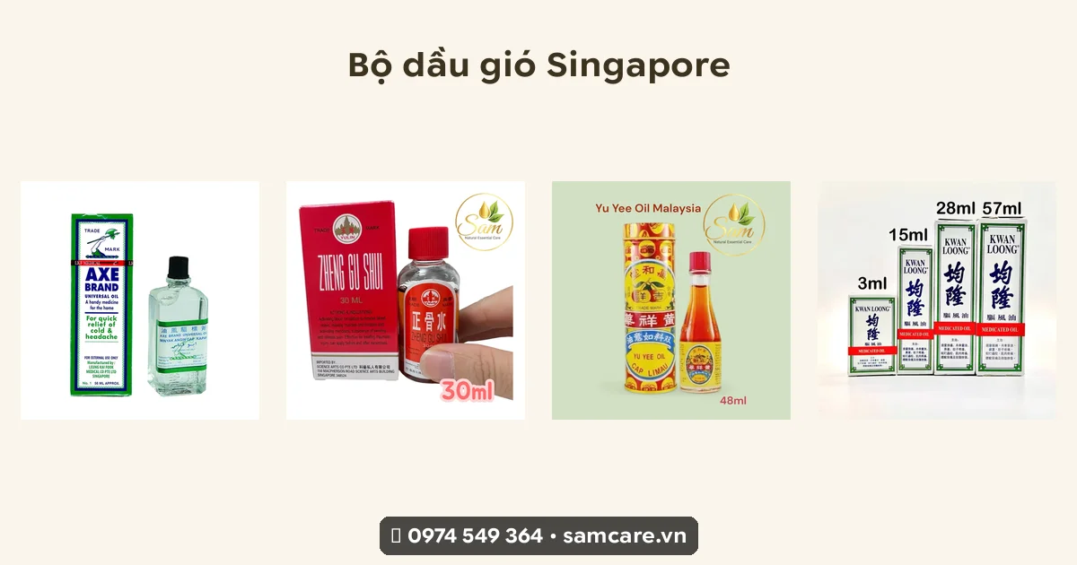 Bộ sưu tập dầu gió Singapore cho gia đình Việt