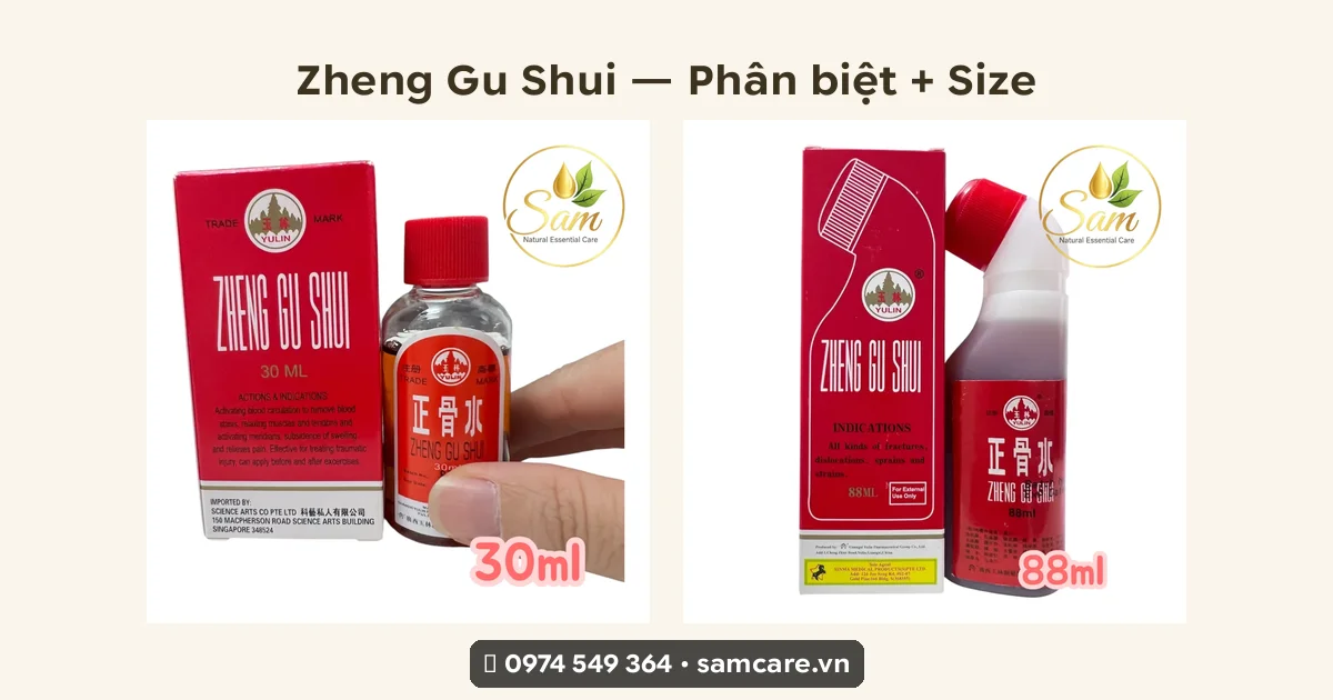 Zheng Gu Shui Chánh Cốt Thuỷ 3 sizes chính hãng